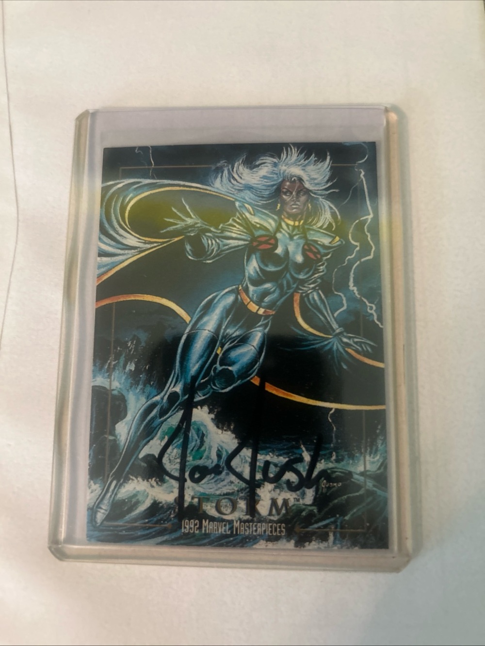 1992 Skybox Marvel Storm 86 signed by Joe Jusko.